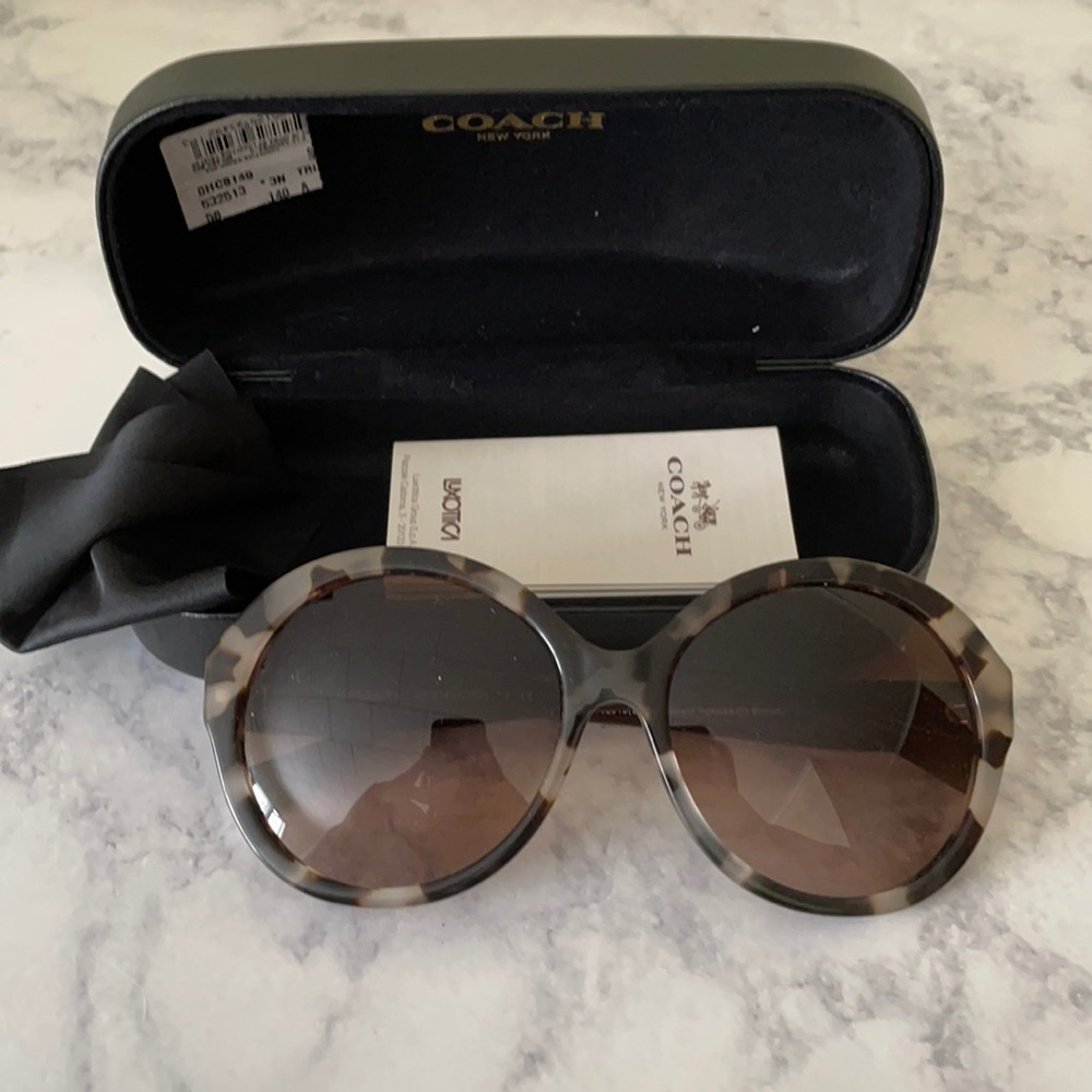 Awesome Round Coach Tortoise Shell Sunglasses - image 1